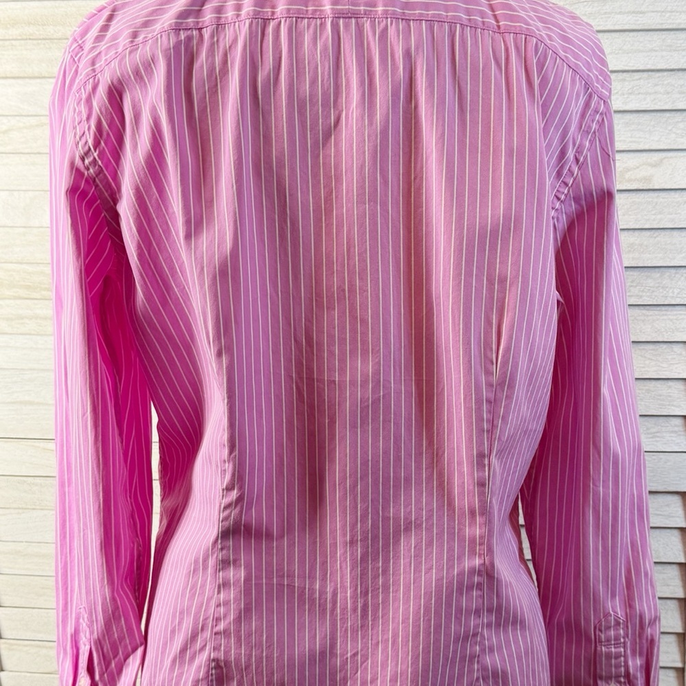 Lauren by RL Pink Striped Button-Up Shirt. Great Condition. Size Large - Picture 5 of 12